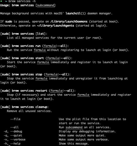 homebrew  services 服务管理